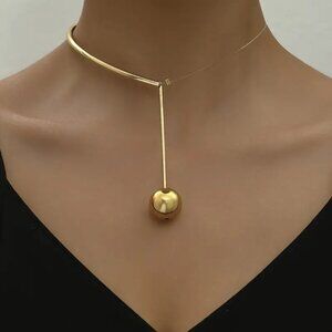 UNIQUE Circle Pendant Half Collar Necklace (GOLDEN)